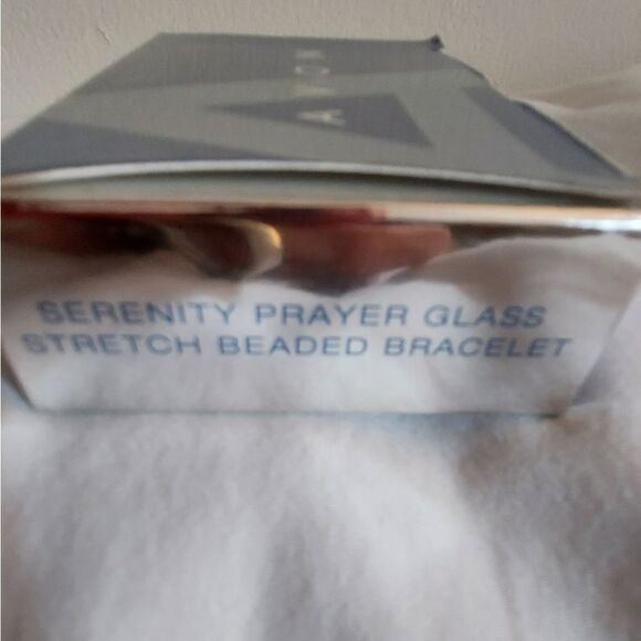 Avon 2004 Serenity Prayer Stretch  Bracelet Glass Beads Silver Prayer Box - Picture 5 of 9